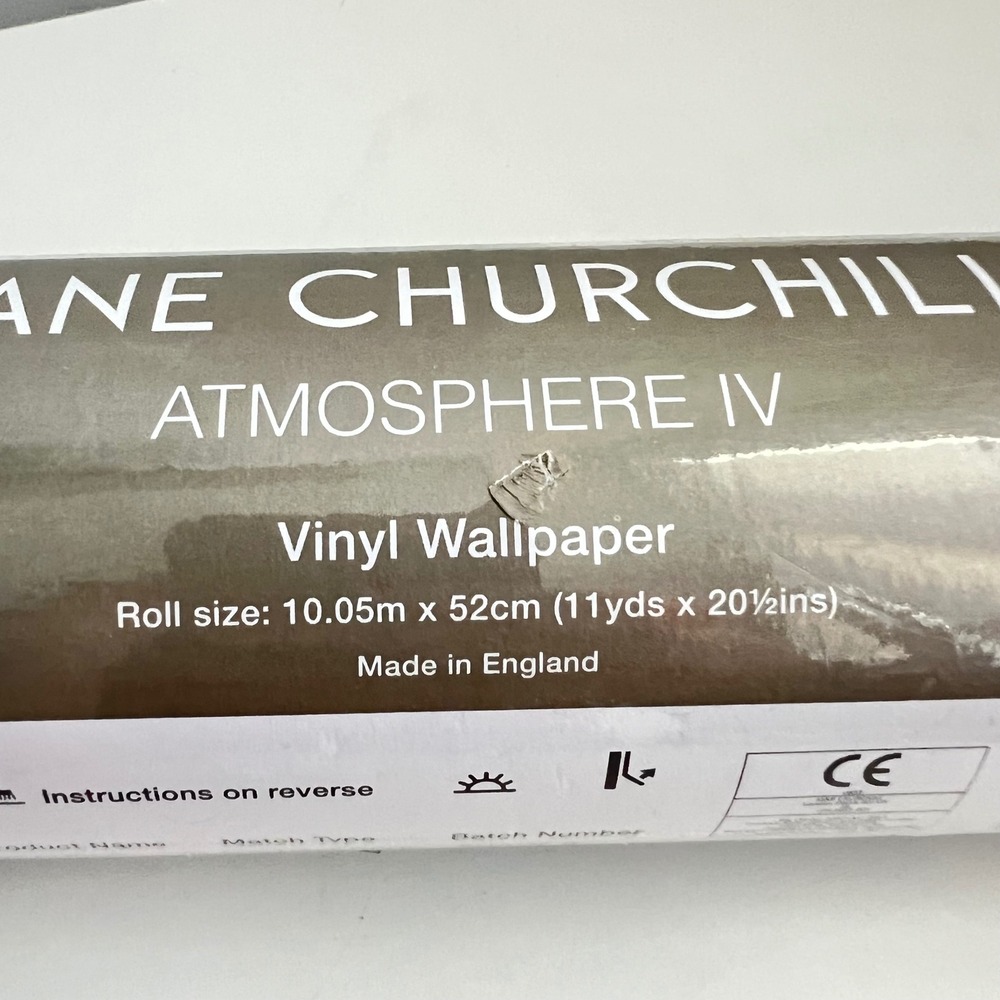 Jane Churchill Atmosphere IV Beatrice Vinyl Wallpaper Blue Cream J162W-02 11yds